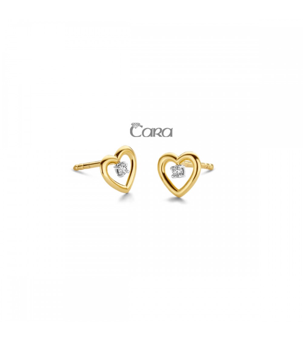 Boucles d'oreilles or bicolore - 18 carats - CARA