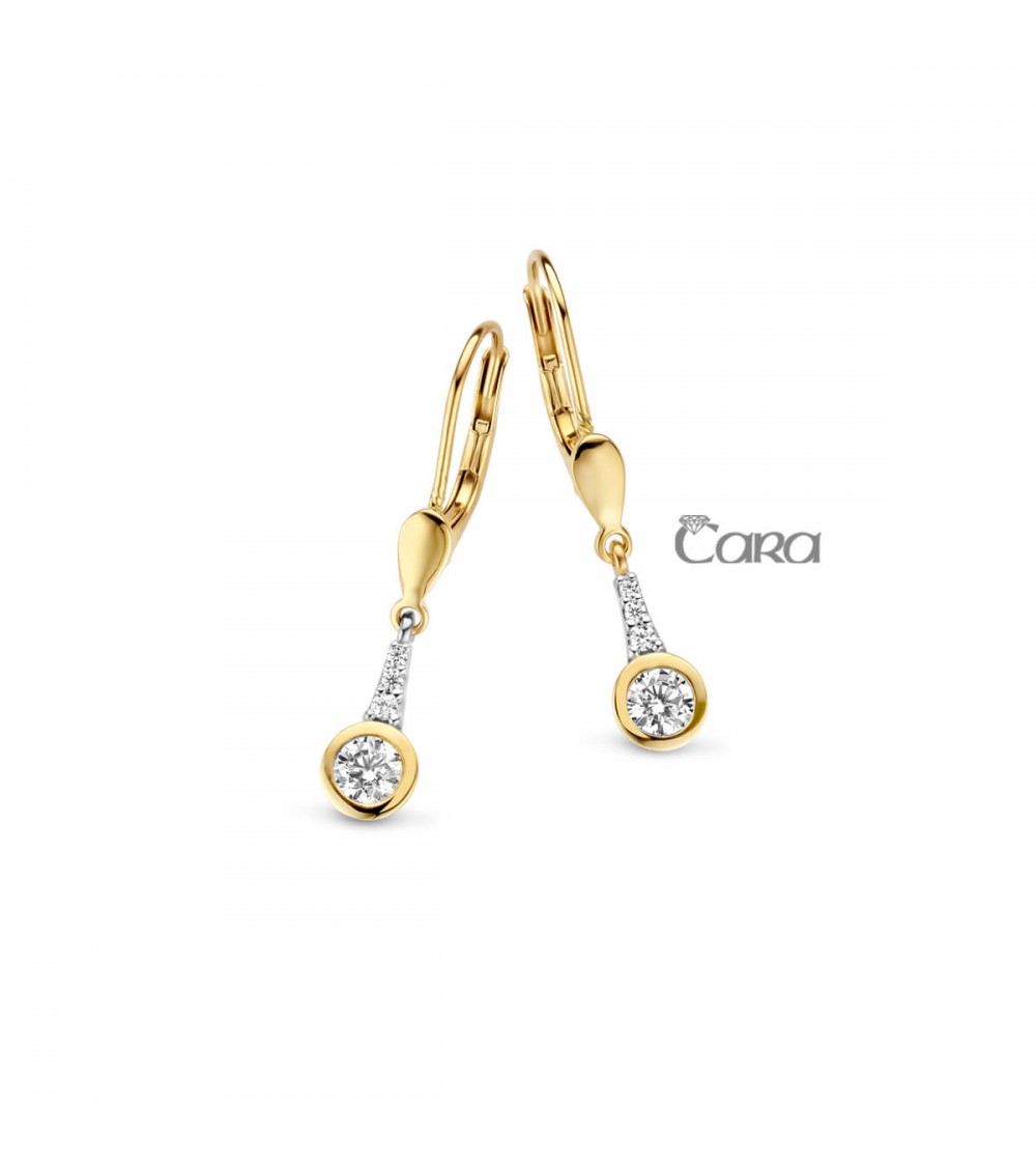 Boucles d'oreilles bicolores or - 18 carats - CARA