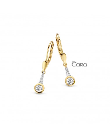 Boucles d'oreilles bicolores or - 18 carats - CARA