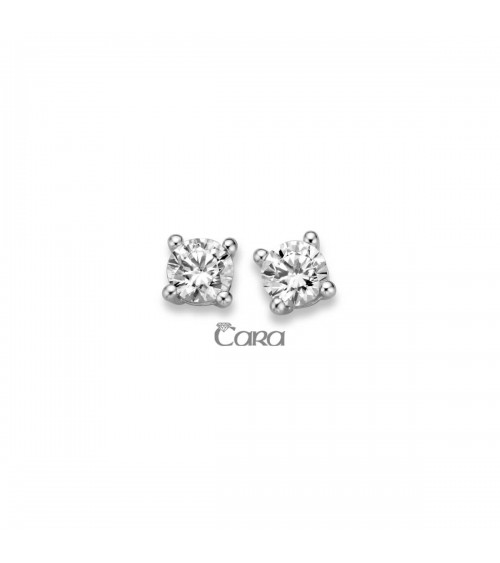 Boucles d'oreilles or blanc - 18 carats - CARA