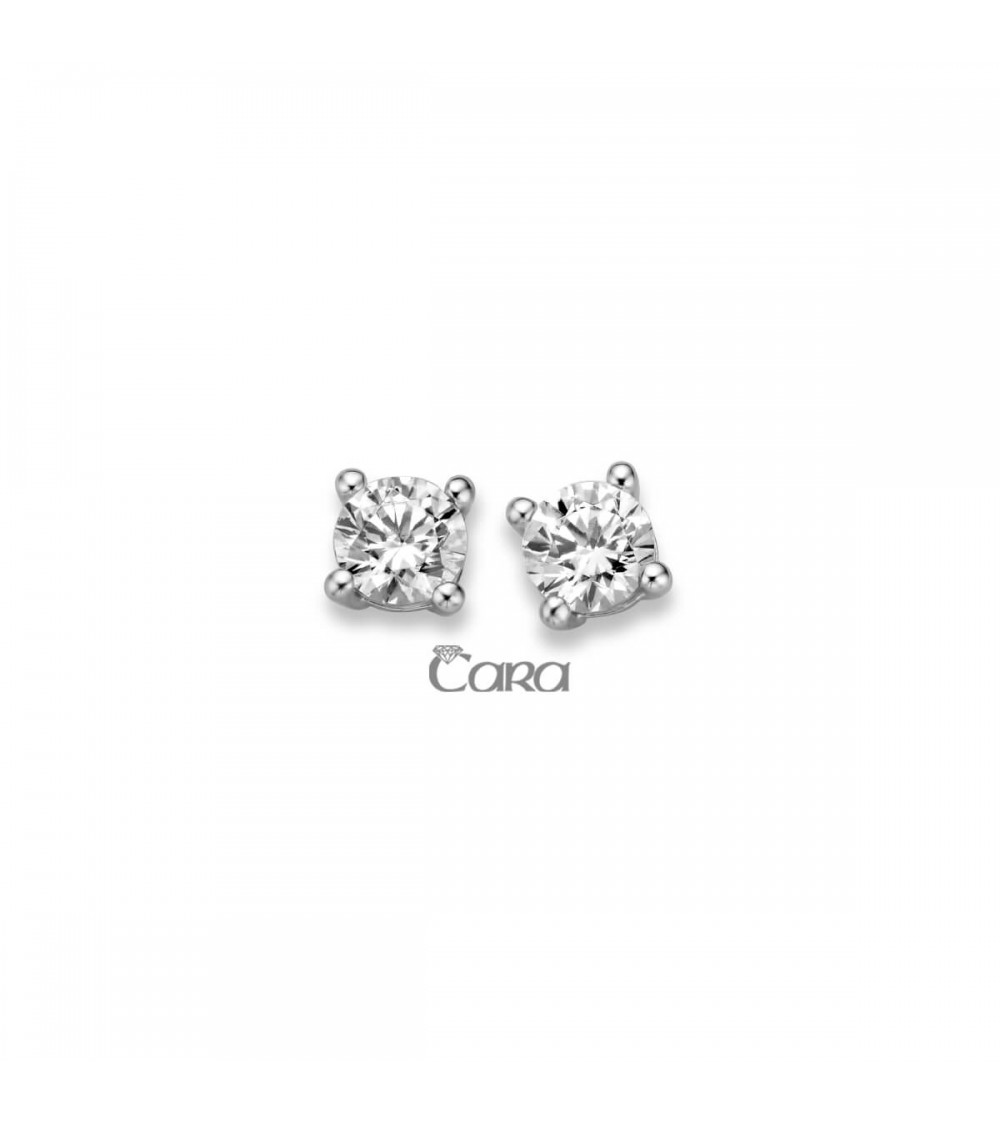 Boucles d'oreilles or blanc - 18 carats - CARA