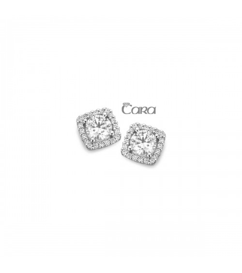 Boucles d'oreilles or blanc - 18 carats - CARA