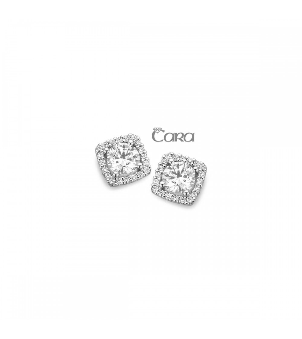 Boucles d'oreilles or blanc - 18 carats - CARA