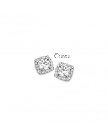 Boucles d'oreilles or blanc - 18 carats - CARA