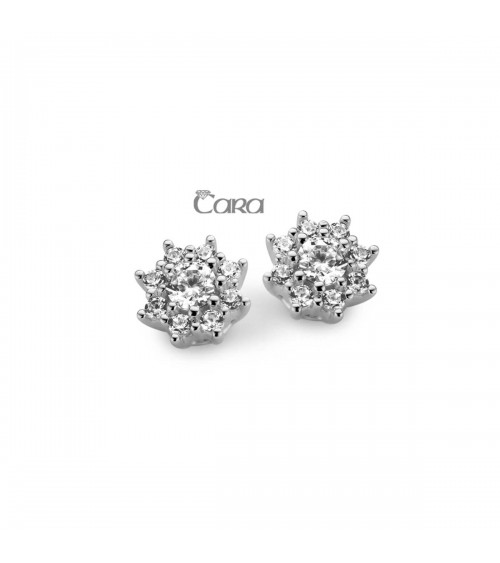 Boucles d'oreilles or blanc - 18 carats - CARA