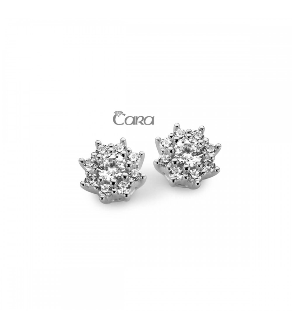 Boucles d'oreilles or blanc - 18 carats - CARA