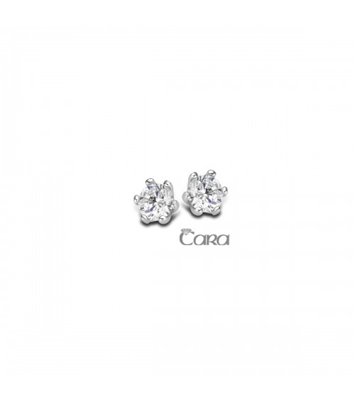 Boucles d'oreilles or blanc 18 carats - CARA