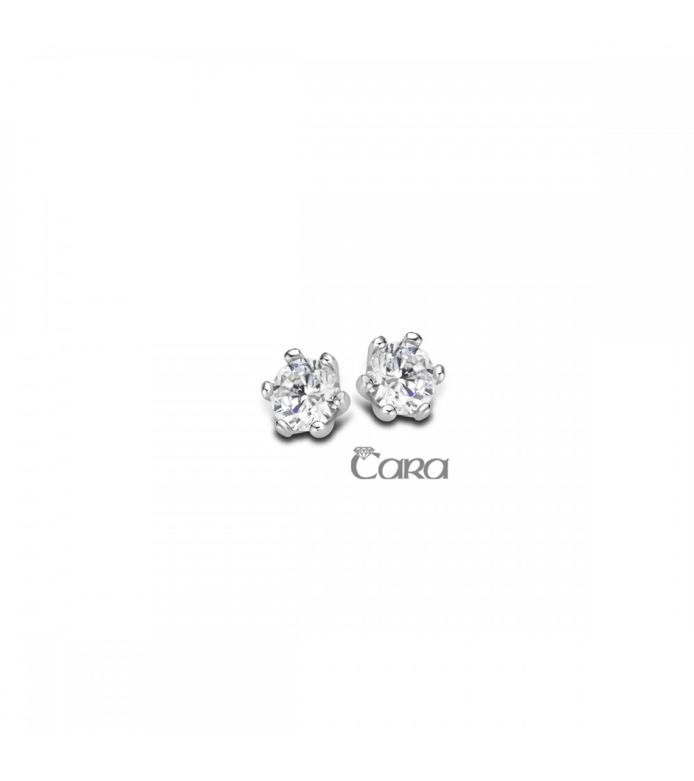 Boucles d'oreilles or blanc 18 carats - CARA