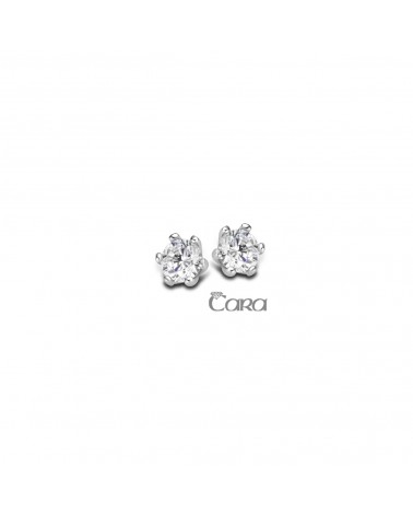 Boucles d'oreilles or blanc 18 carats - CARA