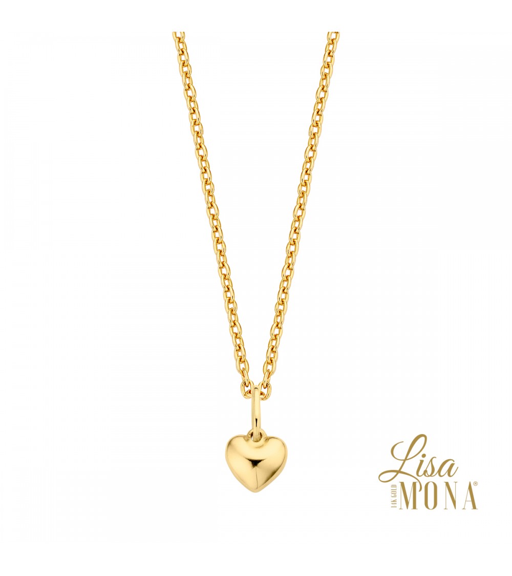 Collier coeur or jaune 14 carats - Lisa Mona