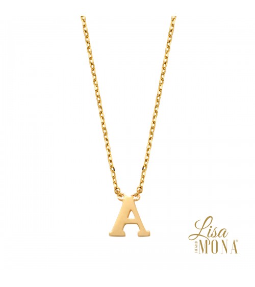 Collier lettre or jaune 14 carats - Lisa Mona