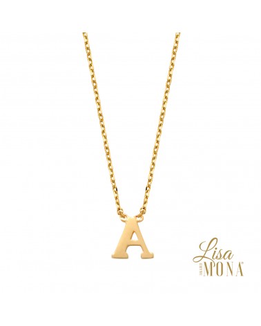 Collier lettre or jaune 14 carats - Lisa Mona