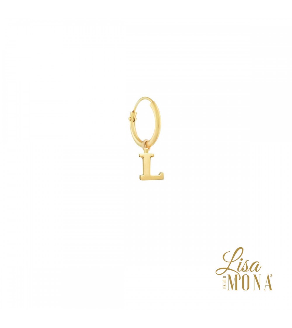 BO lettre or jaune 14 carats - Lisa Mona