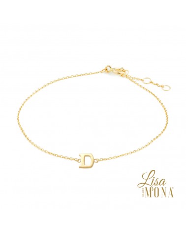Bracelet lettre or jaune 14 carats - Lisa Mona