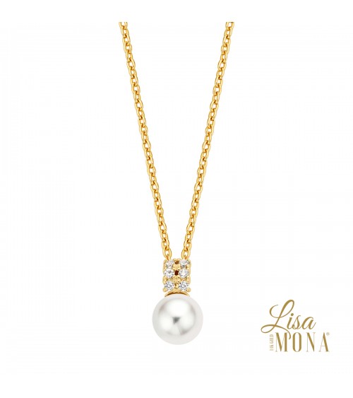 Collier or jaune et perle 14 carats - Lisa Mona