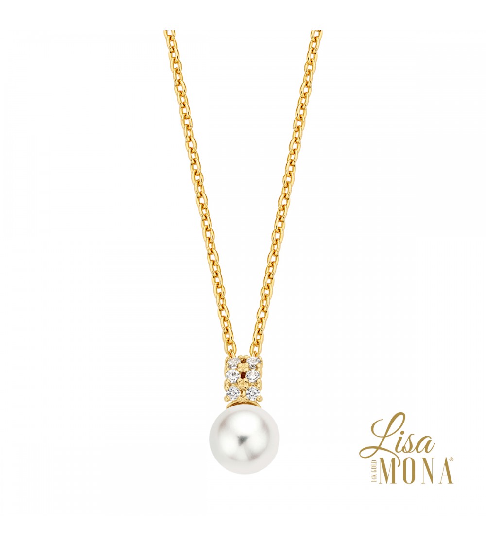 Collier or jaune et perle 14 carats - Lisa Mona