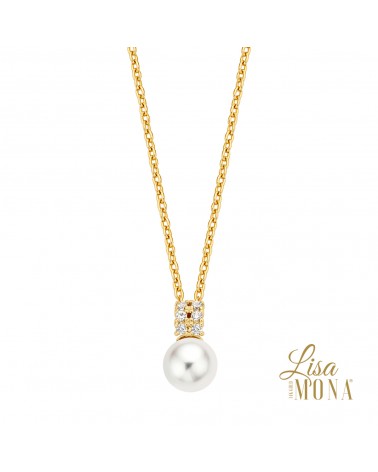 Collier or jaune et perle 14 carats - Lisa Mona