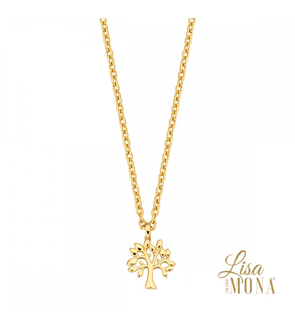 Collier  arbre de vie or jaune 14 carats