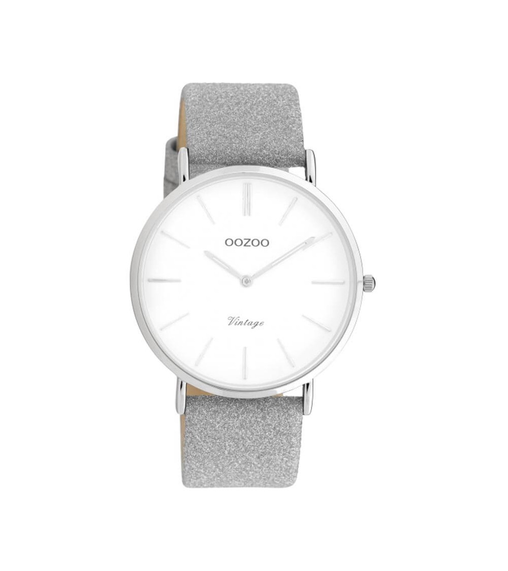 Montre femme bracelet cuir blanc, Marque OOZOO