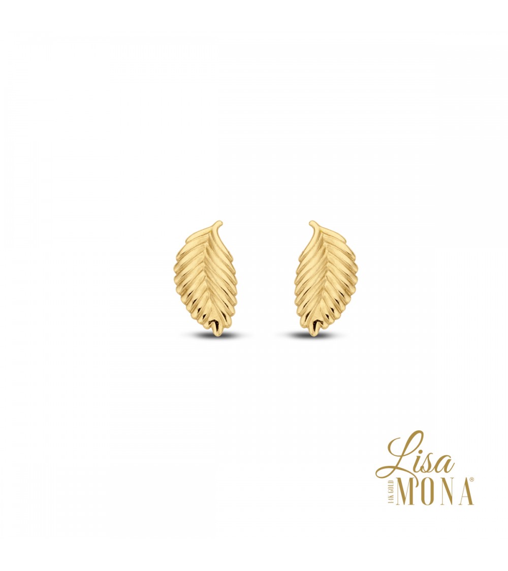 Boucles d'oreilles feuilles 14 carats - Lisa Mona